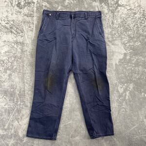 Carhartt FR Work Pants Men's 38x30 Blue Cotton Blend